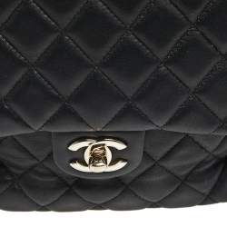 Pre Owned Chanel Black Quilted Leather Large Seoul Backpack