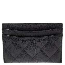 Chanel Black Quilted Leather CC Card Holder 