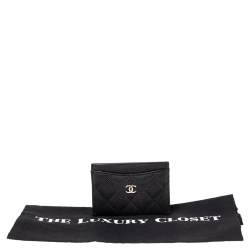 Chanel Black Quilted Leather CC Card Holder 