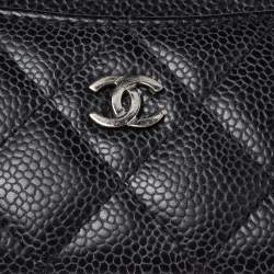 Chanel Black Quilted Leather CC Card Holder 