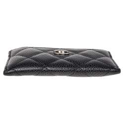 Chanel Black Quilted Leather CC Card Holder 
