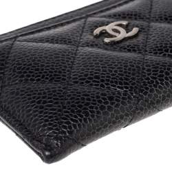 Chanel Black Quilted Leather CC Card Holder 