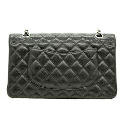 Pre Owned Chanel Black Leather Medium Classic Double Flap Bag