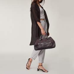 مملوكة مسبقًا حقيبة شانيل دكتزر جلد بنفسجي بطيات