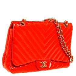 Pre Owned حقيبة شانيل كلاسيك جامبو جلد خروف مبطن أزرق بقلاب واحد