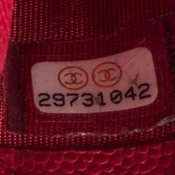 Pre Owned Chanel Pink Quilted Caviar Leather Classic Card Holder