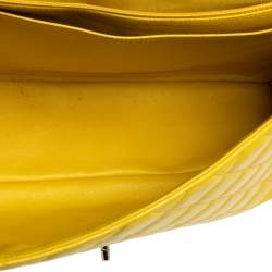 مملوكة مسبقًا Chanel Yellow Quilted Lambskin Leather Maxi Classic Single Flap Bag