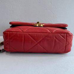 Chanel Red Quilted Leather 19 Flap Bag