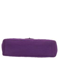 Pre Owned  حقيبة شانيل ماكسي كلاسيك جيرسيه مبطن بنفسجي بقلاب 