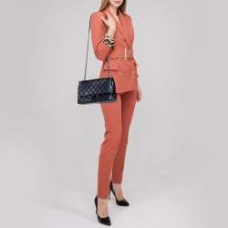 Pre Owned Chanel Metallic Purple Quilted Leather Reissue 2.55 Classic 226 Flap Bag