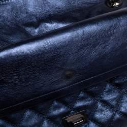 Pre Owned Chanel Metallic Purple Quilted Leather Reissue 2.55 Classic 226 Flap Bag