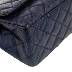 Pre Owned Chanel Metallic Purple Quilted Leather Reissue 2.55 Classic 226 Flap Bag