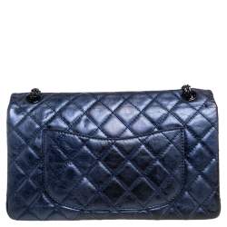 Pre Owned Chanel Metallic Purple Quilted Leather Reissue 2.55 Classic 226 Flap Bag