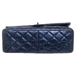 Pre Owned Chanel Metallic Purple Quilted Leather Reissue 2.55 Classic 226 Flap Bag