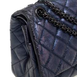 Pre Owned Chanel Metallic Purple Quilted Leather Reissue 2.55 Classic 226 Flap Bag