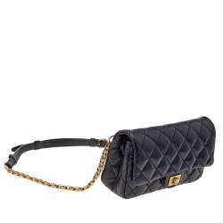 Pre Owned Chanel Black Quilted Leather Reissue Waist Bag
