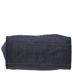 Pre Owned Chanel Navy Blue Denim Large Deauville Shopping Tote