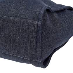 Pre Owned Chanel Navy Blue Denim Large Deauville Shopping Tote