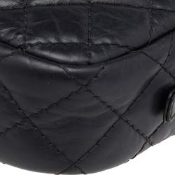 Pre Owned Chanel Black Aged Quilted Leather Mini Reissue Camera Bag