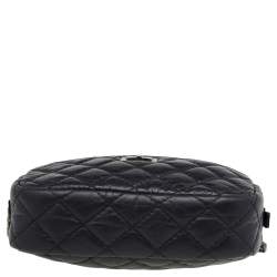 Pre Owned Chanel Black Aged Quilted Leather Mini Reissue Camera Bag
