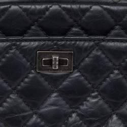 Pre Owned Chanel Black Aged Quilted Leather Mini Reissue Camera Bag