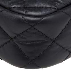 Pre Owned Chanel Black Aged Quilted Leather Mini Reissue Camera Bag