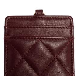 مملوكة مسبقًا حافظة بطاقات شانيل اينفينيتي لانيارد جلد مبطن أحمر داكن