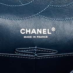 Pre Owned Chanel Green Quilted Patent Leather Reissue 2.55 Classic 227 Flap Bag