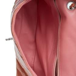 Pre Owned Chanel Pink Quilted Patent Leather Medium Classic Single Flap Bag