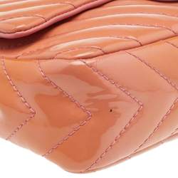 Pre Owned Chanel Pink Quilted Patent Leather Medium Classic Single Flap Bag