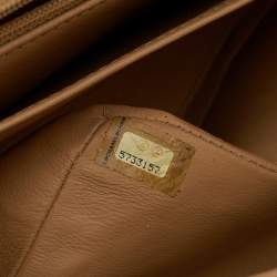 Pre Owned Chanel Beige Quilted Caviar Leather Jumbo Vintage Classic Single Flap Bag