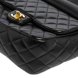 Pre Owned Chanel Black Quilted Leather Large In Seoul Backpack