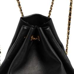 Pre Owned Chanel Black Quilted Leather Large In Seoul Backpack