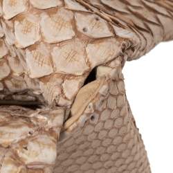 مملوكة مسبق ًا  حقيبة شانيل ريشيو 2.55 كلاسيك 228 جلد ثعبان بيج بقلاب