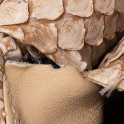 مملوكة مسبقًا  حقيبة شانيل ريشيو 2.55 كلاسيك 228 جلد ثعبان بيج بقلاب