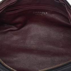 Pre Owned Chanel Black Leather Chain Trim Luxe Ligne Bowler Boston Bag