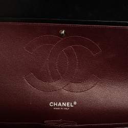 Pre Owned حقيبة شانيل قلاب مزدوج جامبو كلاسيك جلد مبطن أسود