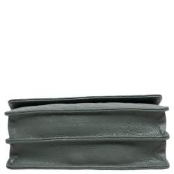 Pre Owned Chanel Mint Green Caviar Shimmer Leather Square Classic Wallet On Chain