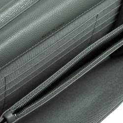 Pre Owned Chanel Mint Green Caviar Shimmer Leather Square Classic Wallet On Chain