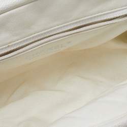 Pre Owned حقيبة كلتش شانيل تيمليس جلد كافيار مبطن أبيض  