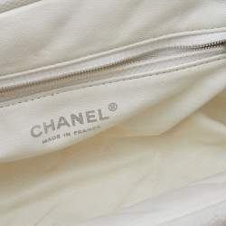 Pre Owned حقيبة كلتش شانيل تيمليس جلد كافيار مبطن أبيض  