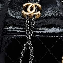 Pre Owned Chanel Black Quilted Leather Small Gabrielle Bucket Bag