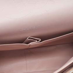 Pre Owned حقيبة شانيل قلاب مزدوج ماكسي كلاسيك جلد لامع مبطن أصفر مسطردة