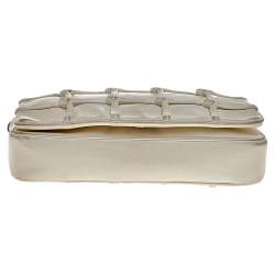 Pre Owned Chanel White Leather Knotted Flap CC Chain Shoulder Bag