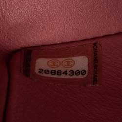 Pre Owned حقيبة شانيل قلاب واحد كلاسيك فالنتين صغيرة جلد ثعبان وردي