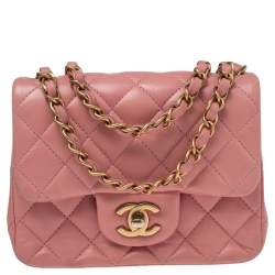 Chanel pink square discount bag