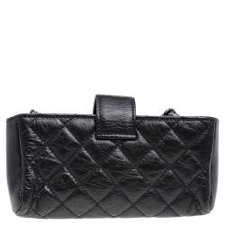 Pre Owned Chanel Black Quilted Leather Reissue Chain Phone Pouch