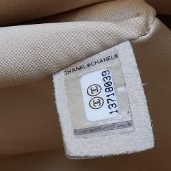 Pre Owned Chanel Beige Quilted Canvas And Raffia Embroidered Country Coco Jumbo Flap Bag