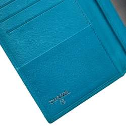 Chanel Turquoise Leather CC Camellia Flap Continental Wallet