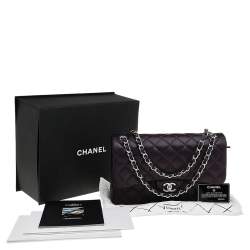 Pre Owned Chanel Black Quilted Leather Jumbo Classic Double Flap Bag